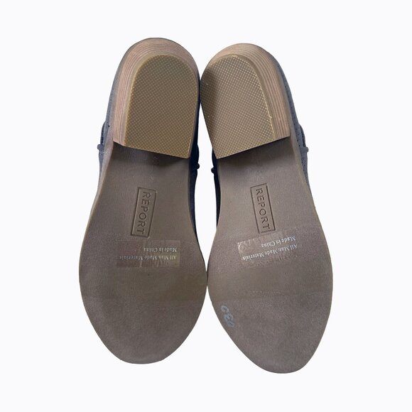 Report Drewe Ankle Booties Sz 8.5 Gray Faux Suede Perforated Y2K Cowgirl Western - Picture 6 of 11